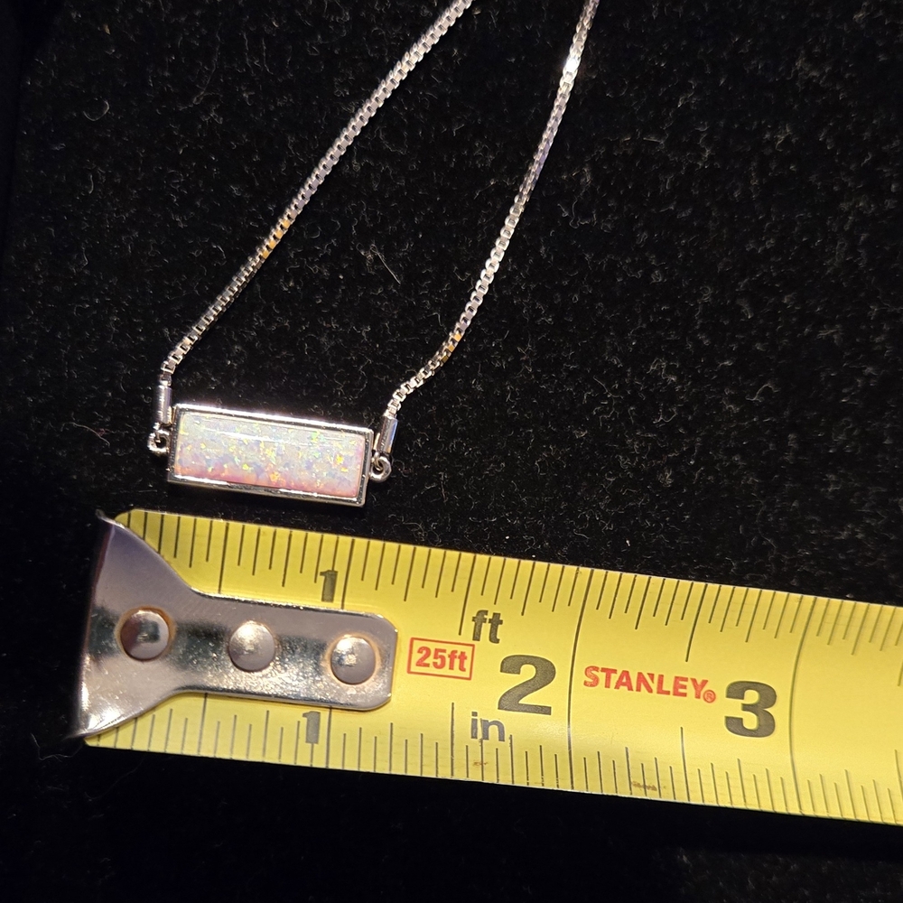 Sterling Silver Rectangular Opal Bolo Bracelet Ad… - image 7